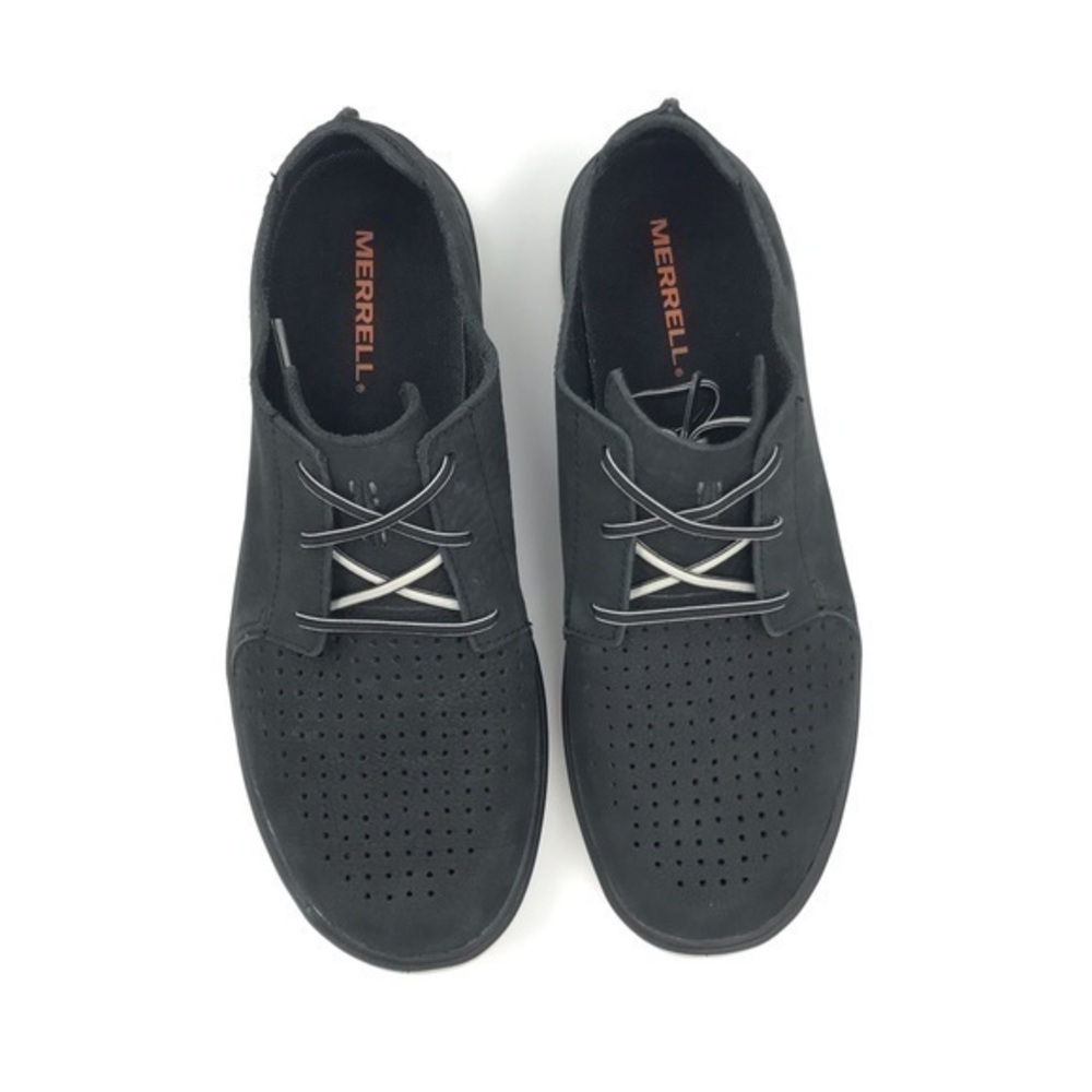 Merrell Black Perforated Leather Downtown Lace Up Shoes Mens Size 8.5 - Picture 2 of 8